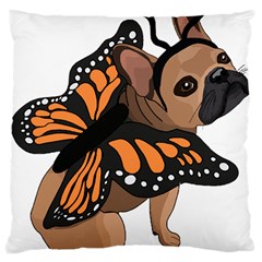 French Bulldog T- Shirt Frenchie Butterfly T- Shirt Large Cushion Case (one Side) by ZUXUMI