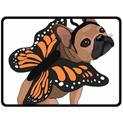 French Bulldog T- Shirt Frenchie Butterfly T- Shirt Two Sides Fleece Blanket (large) by ZUXUMI