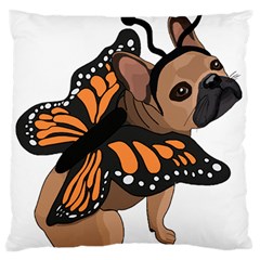 French Bulldog T- Shirt Frenchie Butterfly T- Shirt Standard Premium Plush Fleece Cushion Case (two Sides) by ZUXUMI