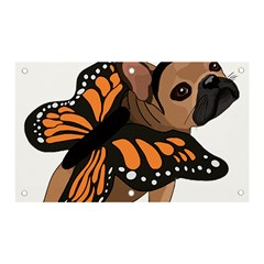 French Bulldog T- Shirt Frenchie Butterfly T- Shirt Banner And Sign 5  X 3  by ZUXUMI