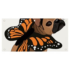 French Bulldog T- Shirt Frenchie Butterfly T- Shirt Banner And Sign 6  X 3  by ZUXUMI