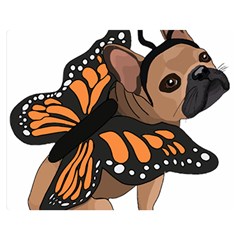 French Bulldog T- Shirt Frenchie Butterfly T- Shirt Premium Plush Fleece Blanket (medium) by ZUXUMI