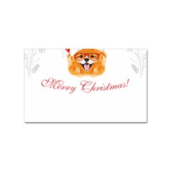 Pomeranian Dog T-shirthappy Pomeranian Dog Wearing Eyeglasses And Santa Hat T-shirt Sticker (rectangular) by EnriqueJohnson