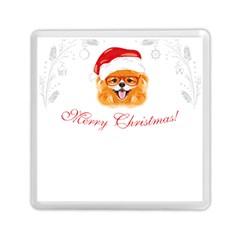 Pomeranian Dog T-shirthappy Pomeranian Dog Wearing Eyeglasses And Santa Hat T-shirt Memory Card Reader (square) by EnriqueJohnson