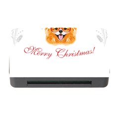 Pomeranian Dog T-shirthappy Pomeranian Dog Wearing Eyeglasses And Santa Hat T-shirt Memory Card Reader With Cf by EnriqueJohnson