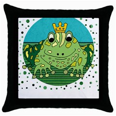 Frog Lovers Gift T- Shirtfrog T- Shirt Throw Pillow Case (black) by ZUXUMI