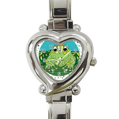 Frog Lovers Gift T- Shirtfrog T- Shirt Heart Italian Charm Watch by ZUXUMI