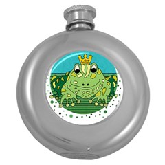 Frog Lovers Gift T- Shirtfrog T- Shirt Round Hip Flask (5 Oz) by ZUXUMI