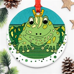 Frog Lovers Gift T- Shirtfrog T- Shirt Round Ornament (two Sides) by ZUXUMI