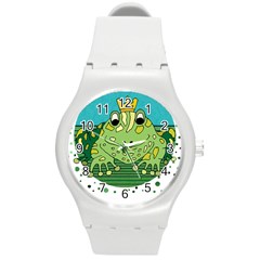 Frog Lovers Gift T- Shirtfrog T- Shirt Round Plastic Sport Watch (m) by ZUXUMI