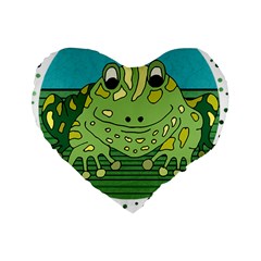 Frog Lovers Gift T- Shirtfrog T- Shirt Standard 16  Premium Heart Shape Cushions by ZUXUMI