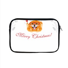 Pomeranian Dog T-shirthappy Pomeranian Dog Wearing Eyeglasses And Santa Hat T-shirt Apple Macbook Pro 15  Zipper Case by EnriqueJohnson