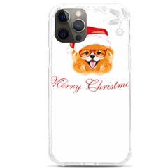 Pomeranian Dog T-shirthappy Pomeranian Dog Wearing Eyeglasses And Santa Hat T-shirt Iphone 12 Pro Max Tpu Uv Print Case by EnriqueJohnson