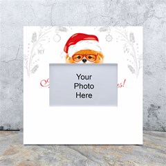 Pomeranian Dog T-shirthappy Pomeranian Dog Wearing Eyeglasses And Santa Hat T-shirt White Box Photo Frame 4  X 6  by EnriqueJohnson