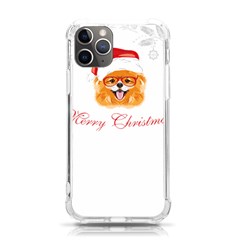 Pomeranian Dog T-shirthappy Pomeranian Dog Wearing Eyeglasses And Santa Hat T-shirt Iphone 11 Pro 5 8 Inch Tpu Uv Print Case by EnriqueJohnson