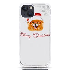 Pomeranian Dog T-shirthappy Pomeranian Dog Wearing Eyeglasses And Santa Hat T-shirt Iphone 13 Tpu Uv Print Case by EnriqueJohnson