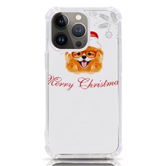 Pomeranian Dog T-shirthappy Pomeranian Dog Wearing Eyeglasses And Santa Hat T-shirt Iphone 13 Pro Tpu Uv Print Case by EnriqueJohnson