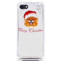 Pomeranian Dog T-shirthappy Pomeranian Dog Wearing Eyeglasses And Santa Hat T-shirt Iphone Se by EnriqueJohnson