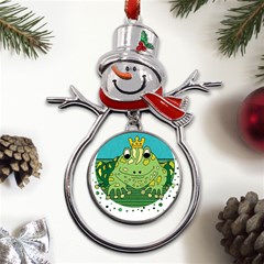 Frog Lovers Gift T- Shirtfrog T- Shirt Metal Snowman Ornament by ZUXUMI