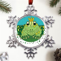 Frog Lovers Gift T- Shirtfrog T- Shirt Metal Large Snowflake Ornament by ZUXUMI