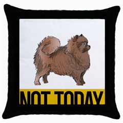 Pomeranian T-shirtnope Not Today Pomeranian 24 T-shirt Throw Pillow Case (black) by EnriqueJohnson