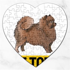 Pomeranian T-shirtnope Not Today Pomeranian 24 T-shirt Jigsaw Puzzle (heart) by EnriqueJohnson