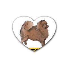 Pomeranian T-shirtnope Not Today Pomeranian 24 T-shirt Rubber Coaster (heart) by EnriqueJohnson