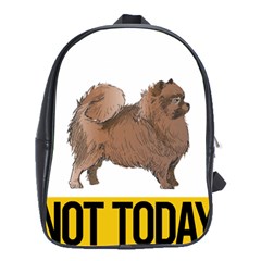 Pomeranian T-shirtnope Not Today Pomeranian 24 T-shirt School Bag (large) by EnriqueJohnson