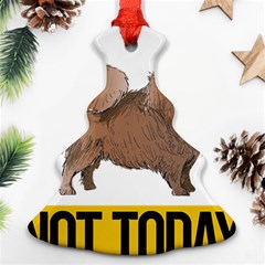 Pomeranian T-shirtnope Not Today Pomeranian 24 T-shirt Ornament (christmas Tree)  by EnriqueJohnson