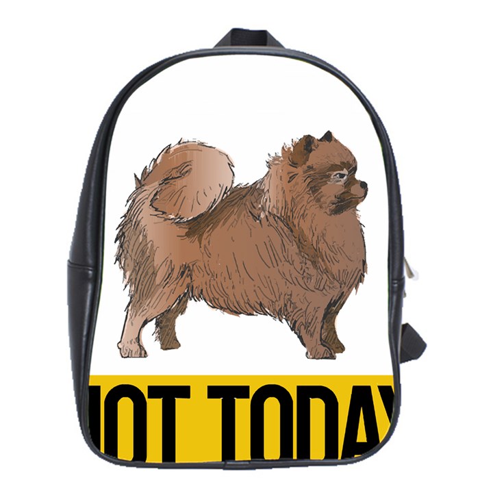 Pomeranian T-shirtnope Not Today Pomeranian 24 T-shirt School Bag (XL)