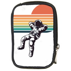 Funny Astronaut In Space T- Shirt Astronaut Relaxing In The Stars T- Shirt Compact Camera Leather Case by ZUXUMI