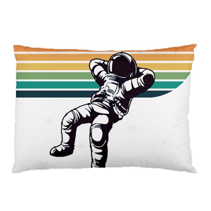 Funny Astronaut In Space T- Shirt Astronaut Relaxing In The Stars T- Shirt Pillow Case (Two Sides)