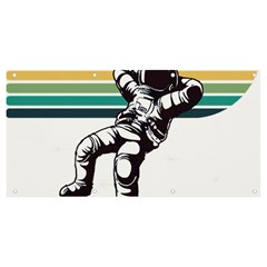 Funny Astronaut In Space T- Shirt Astronaut Relaxing In The Stars T- Shirt Banner And Sign 8  X 4 