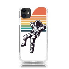 Funny Astronaut In Space T- Shirt Astronaut Relaxing In The Stars T- Shirt Iphone 11 Tpu Uv Print Case by ZUXUMI