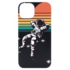 Funny Astronaut In Space T- Shirt Astronaut Relaxing In The Stars T- Shirt Iphone 14 Black Uv Print Case by ZUXUMI