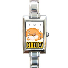 Pomeranian T-shirtnope Not Today Pomeranian 31 T-shirt Rectangle Italian Charm Watch by EnriqueJohnson