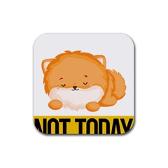 Pomeranian T-shirtnope Not Today Pomeranian 31 T-shirt Rubber Coaster (square) by EnriqueJohnson