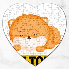 Pomeranian T-shirtnope Not Today Pomeranian 31 T-shirt Jigsaw Puzzle (heart) by EnriqueJohnson