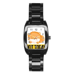 Pomeranian T-shirtnope Not Today Pomeranian 31 T-shirt Stainless Steel Barrel Watch by EnriqueJohnson