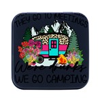 Funny Camping Sayings T- Shirt Funny Camping T- Shirt Square Metal Box (Black) Front