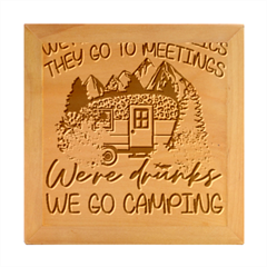 Funny Camping Sayings T- Shirt Funny Camping T- Shirt Wood Photo Frame Cube by ZUXUMI