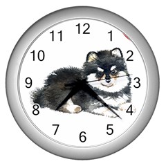 Pomeranian T-shirtsteal Your Heart Pomeranian 52 T-shirt Wall Clock (silver) by EnriqueJohnson