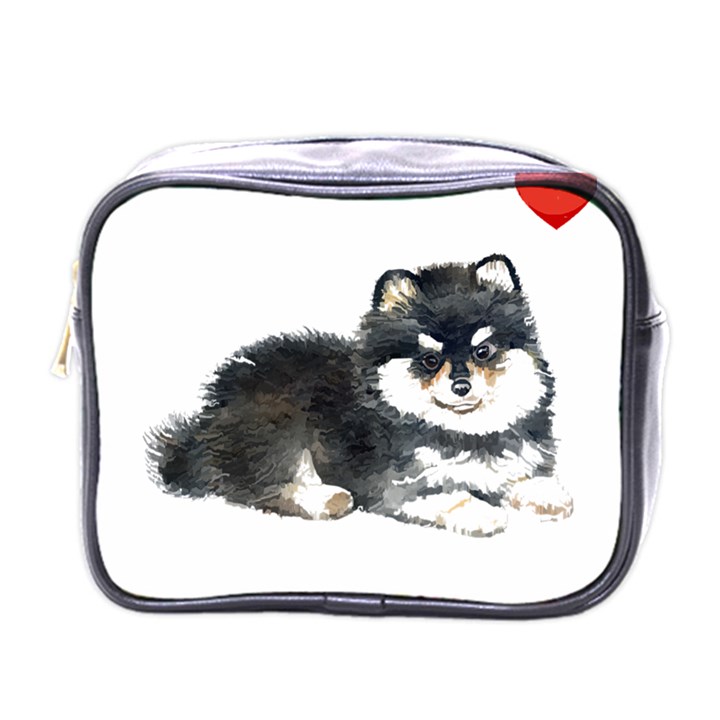 Pomeranian T-shirtsteal Your Heart Pomeranian 52 T-shirt Mini Toiletries Bag (One Side)