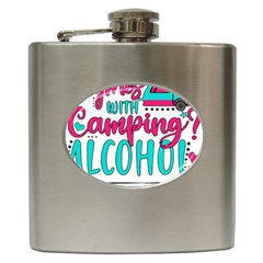 Funny Camping Sayings T- Shirt You Know What Rhymes With Camping  Alcohol T- Shirt Hip Flask (6 Oz) by ZUXUMI