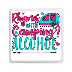 Funny Camping Sayings T- Shirt You Know What Rhymes With Camping  Alcohol T- Shirt Memory Card Reader (square) by ZUXUMI