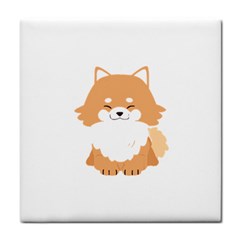 Pomeranian T-shirtwhite Look Calm Pomeranian 13 T-shirt Tile Coaster by EnriqueJohnson