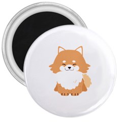 Pomeranian T-shirtwhite Look Calm Pomeranian 13 T-shirt 3  Magnets by EnriqueJohnson