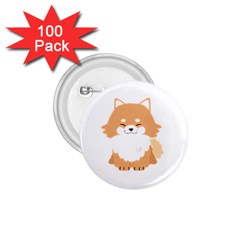 Pomeranian T-shirtwhite Look Calm Pomeranian 13 T-shirt 1 75  Buttons (100 Pack)  by EnriqueJohnson