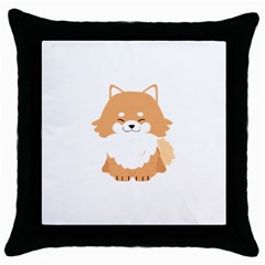 Pomeranian T-shirtwhite Look Calm Pomeranian 13 T-shirt Throw Pillow Case (black) by EnriqueJohnson