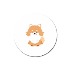 Pomeranian T-shirtwhite Look Calm Pomeranian 13 T-shirt Magnet 3  (round) by EnriqueJohnson